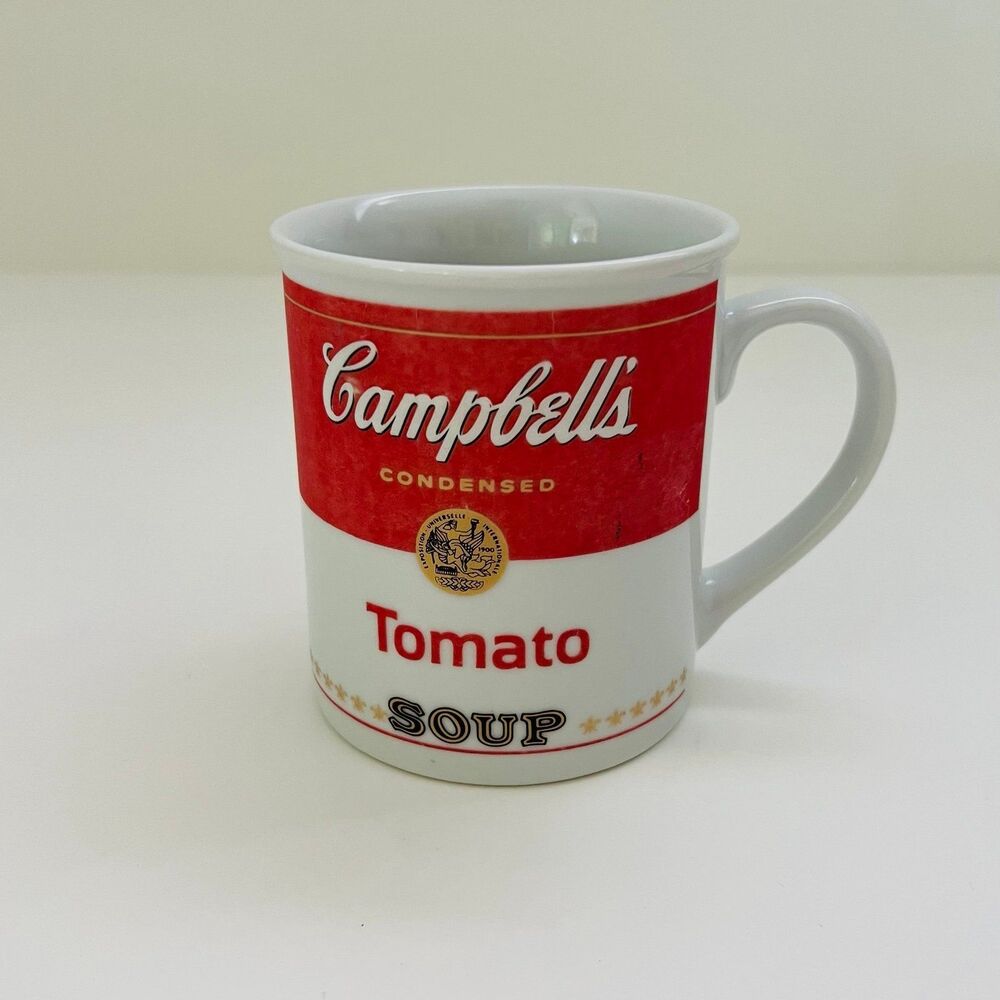CAMPBELL'S Red White Ceramic Condensed Tomato Soup Label Design Coffee Mug Cup
